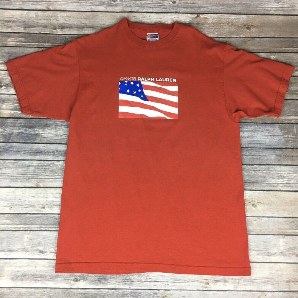 Chaps Ralph Lauren American Flag T Shirt Size M